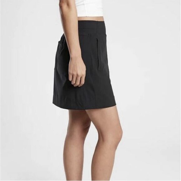 Athleta Brooklyn Mid Rise Active Skort (Size 14) Black 16” Work Travel Tennis - Picture 4 of 10